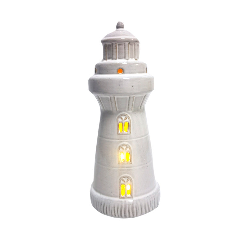 Phare illuminé décoratif blanc