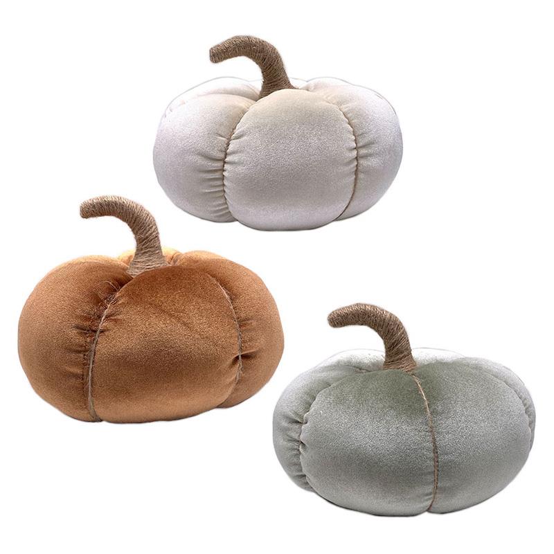 Citrouille décorative en velours 21 po x 17 po