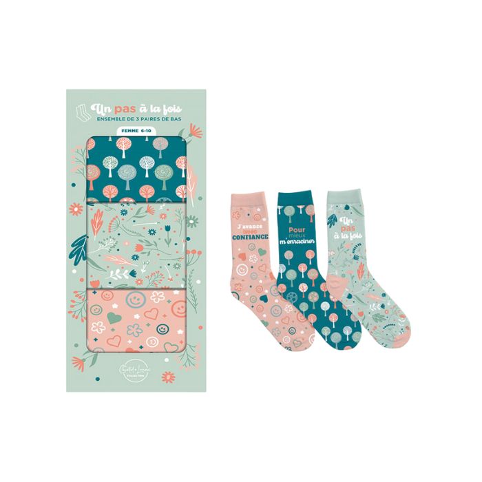 Paire de bas pour femme 6-10 "Un pas à la fois" (3 paires)