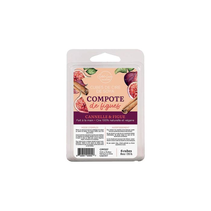 Cube de cire de soya Chantal Lacroix 8 oz cannelle et figue (paquet de 6)