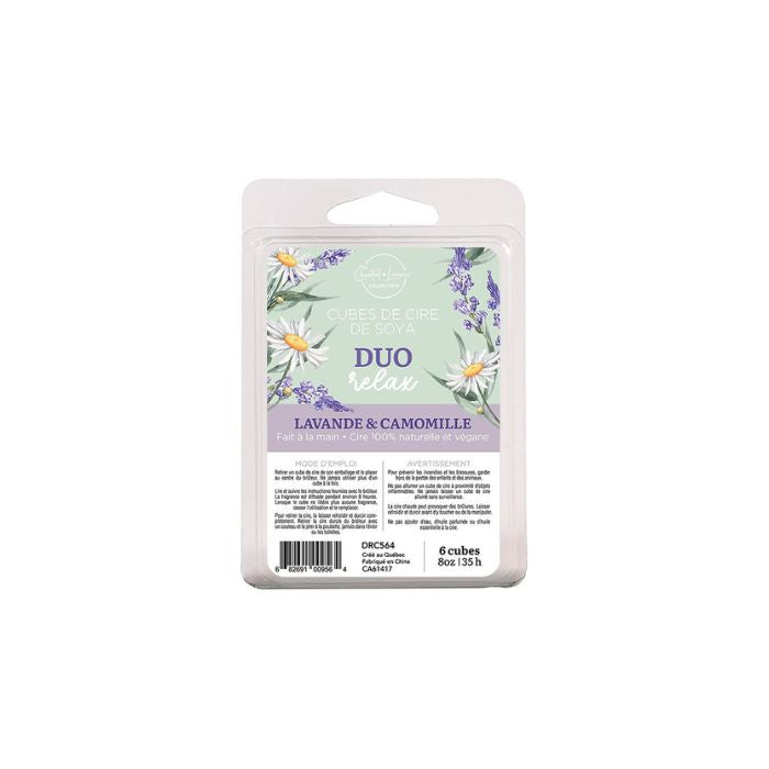 Cube de cire de soya Chantal Lacroix 8 oz lavande et camomille (paquet de 6)