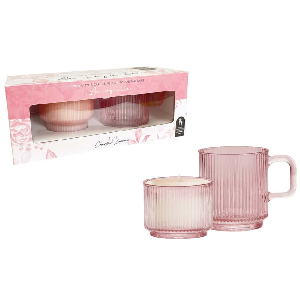 Ensemble de tasse et bougie parfumée rose Chantal Lacroix