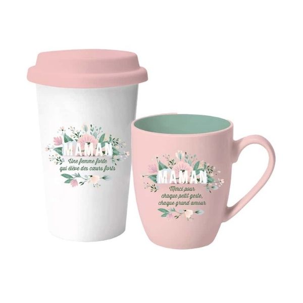 Duo tasse de voyage et tasse à café Chantal Lacroix - Maman