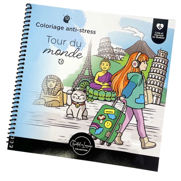 Livre à colorier Chantal Lacroix - Tour du monde 40 pages