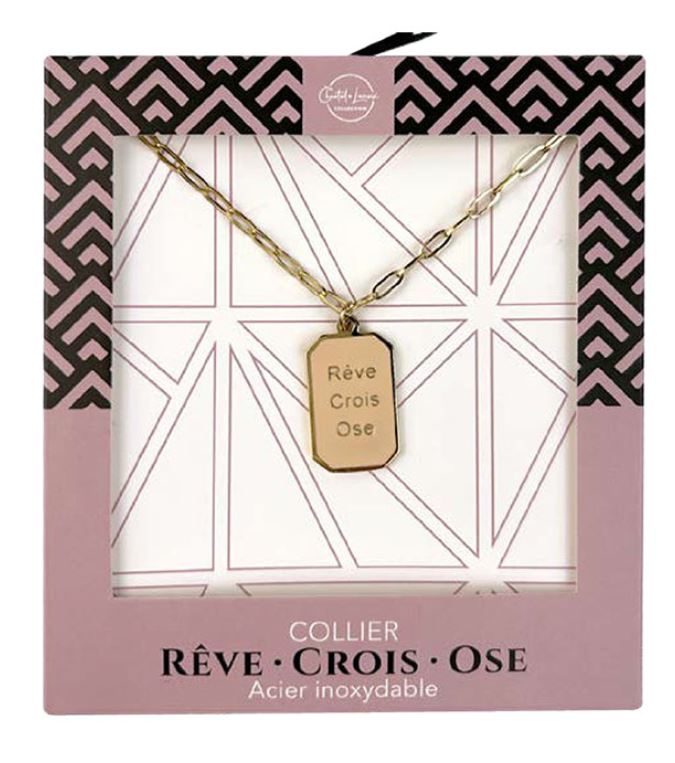 Collier en acier inoxydable Rêve-Crois-Ose