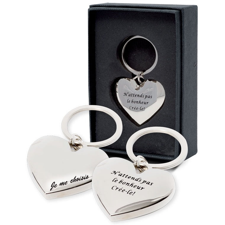Porte-clés en acier inoxydable Je me choisi