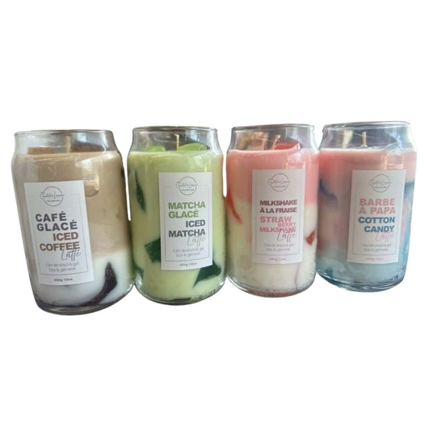 Chandelle de soya et gel 12 oz latté