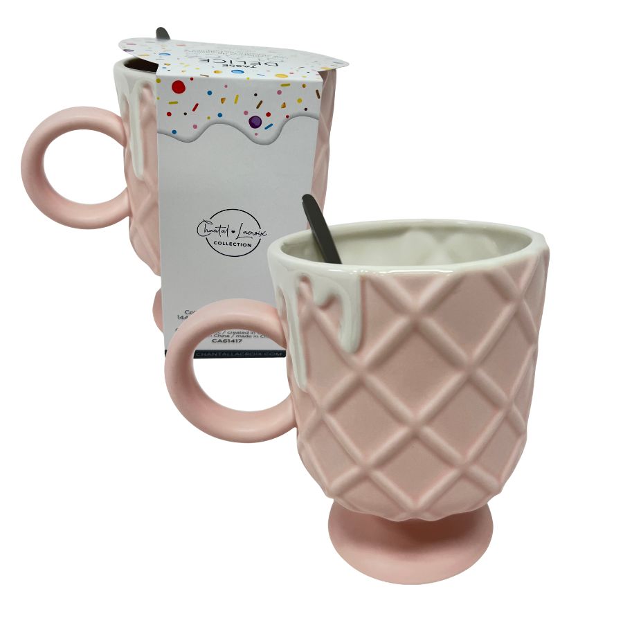 Tasse à café rose délice glacée Chantal Lacroix