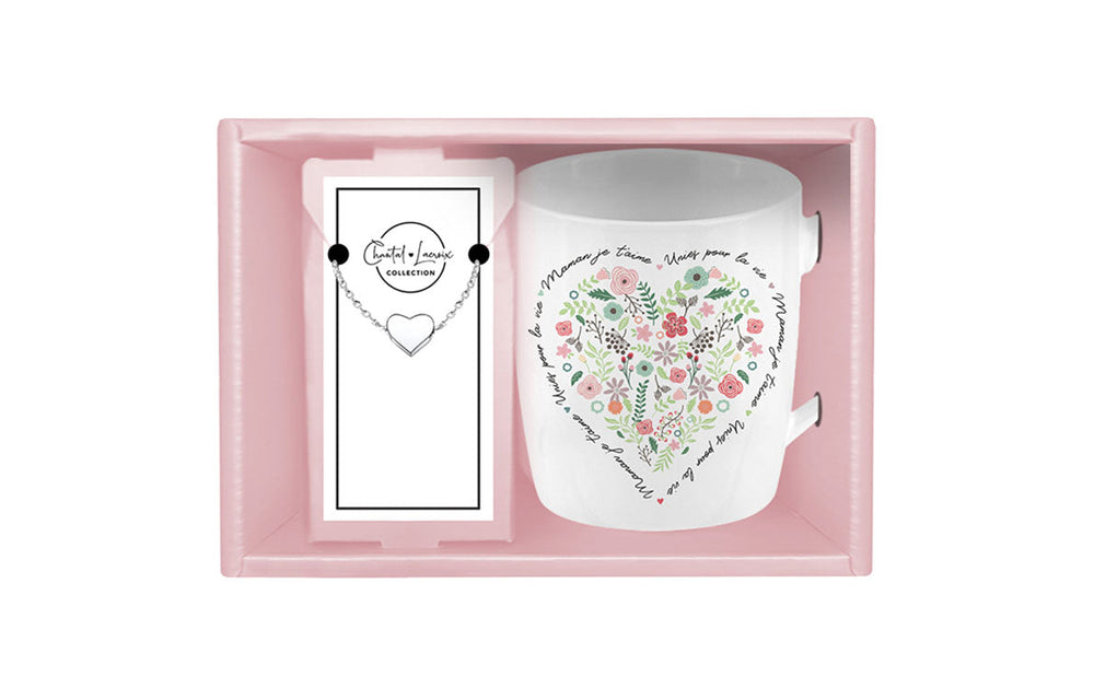 Ensemble de tasse et collier "Maman"
