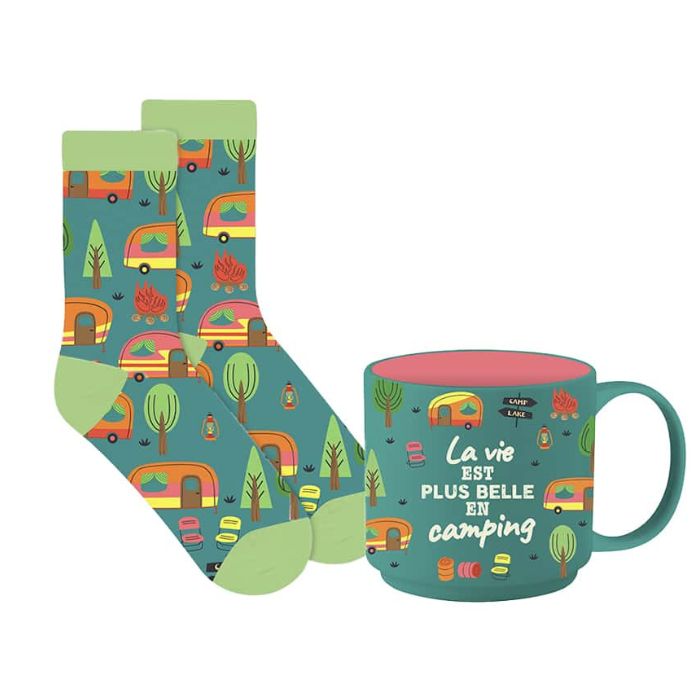 Bas pour femme et tasse à café camping Chantal Lacroix