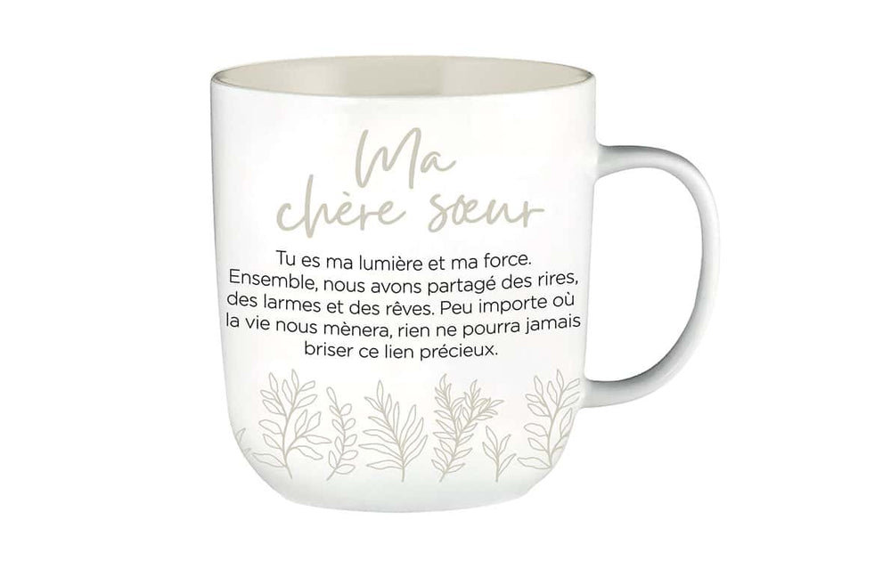 Tasse inspirante Ma chère soeur