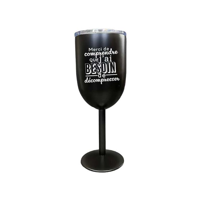 Verre à vin en inox avec couvercle Chantal Lacroix
