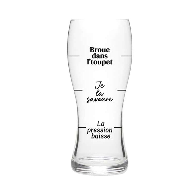 Verre à bière 710 ml Broue dans l'toupet, je la savoure, la pression baisse