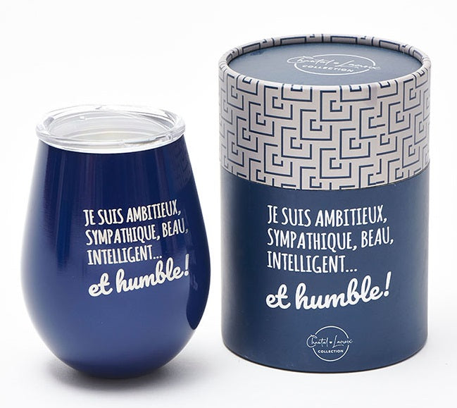 Verre en inox marine "Ambitieux, sympathique…"