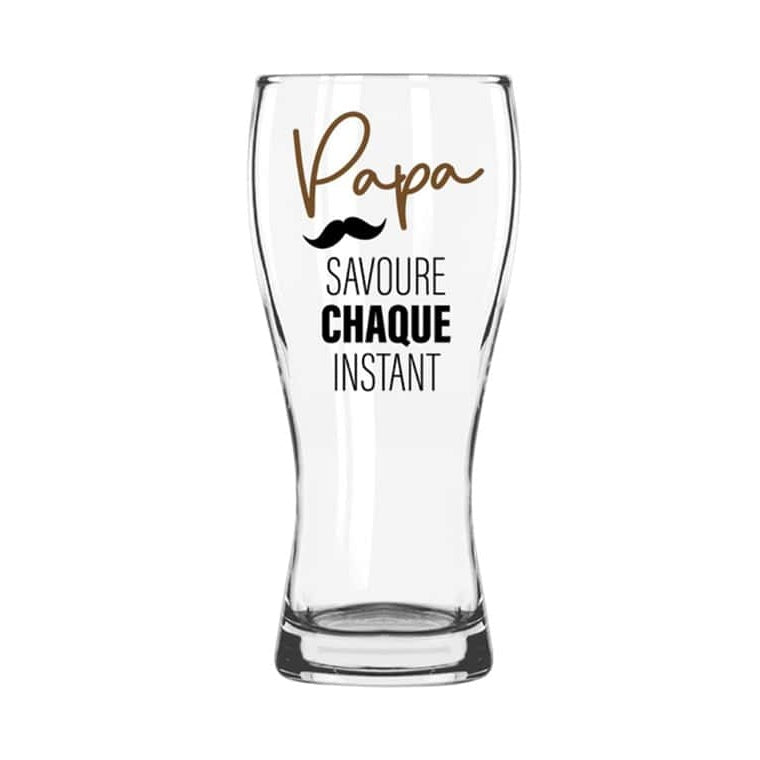 Verre à bière 710 ml Papa savoure chaque instant
