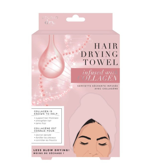 Serviette séchante pour cheveux infusée au collagène