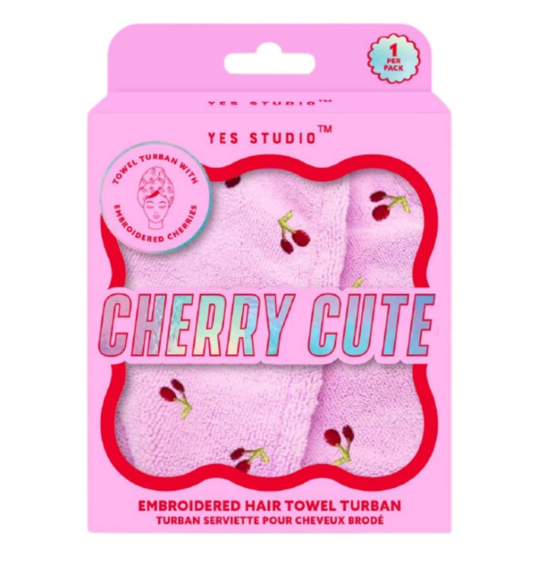 Serviette pour cheveux motif de cerise