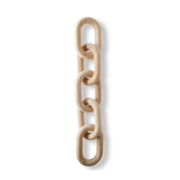 Décoration chaîne 17 po x 4 po x 4 po en bois de pin clair