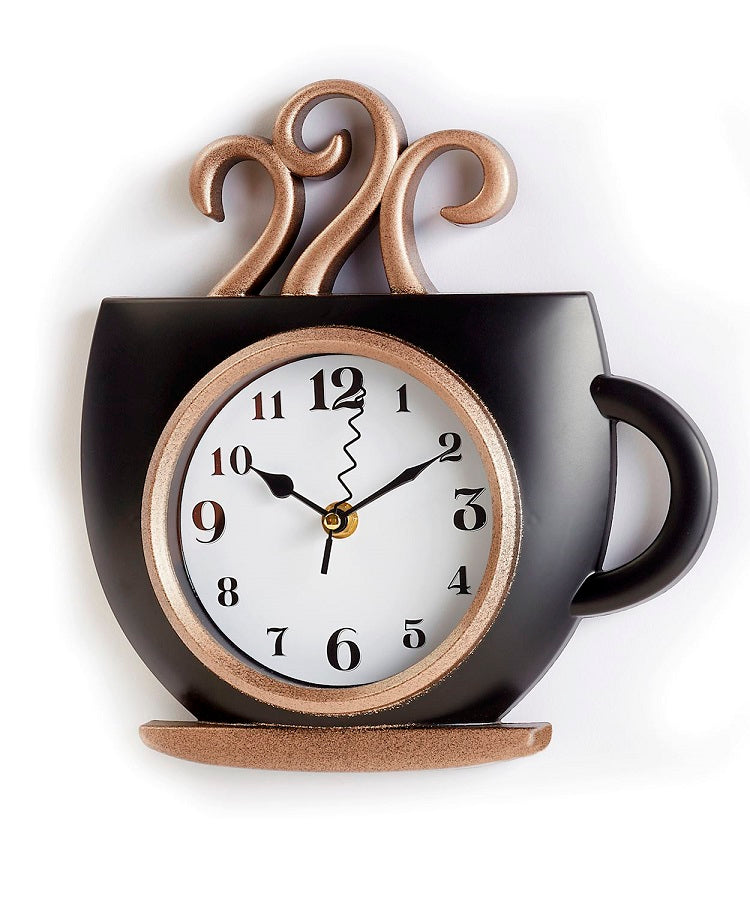 Horloge murale 9 po x 10 po en forme de tasse de café