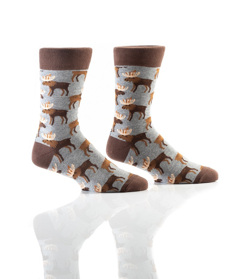 Bas pour homme Yo Sox bleu et brun orignaux