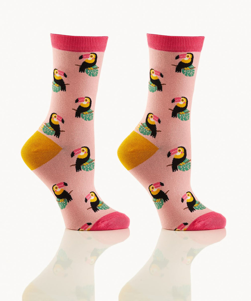 Bas pour femme rose toucans