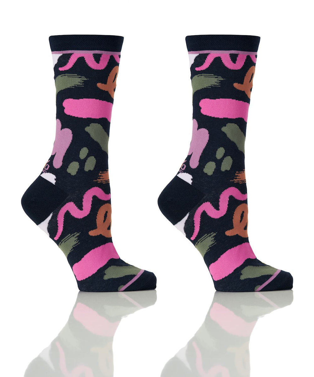 Bas pour femme Yo Sox ligné rose