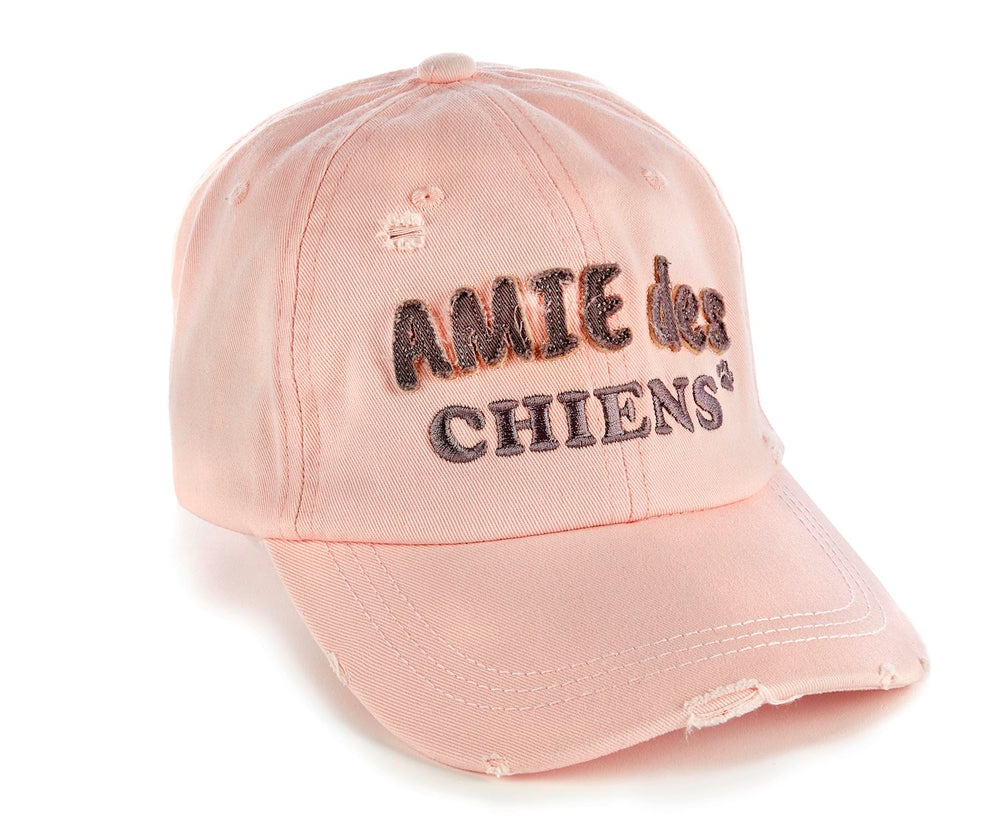 Casquette rose amie des chiens