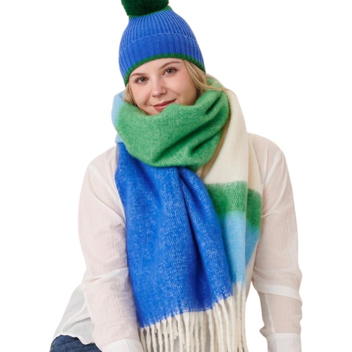 Foulard motif ton bleu