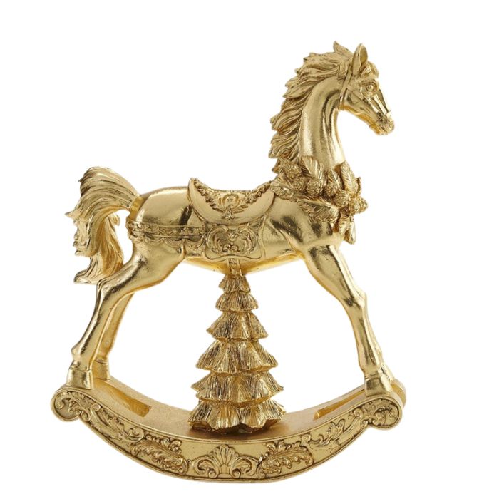 Cheval à bascule 12 po x 5 po x 15 po or