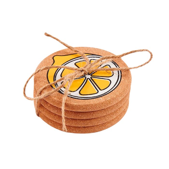 Sous-verre en liège Citron (paquet de 4)