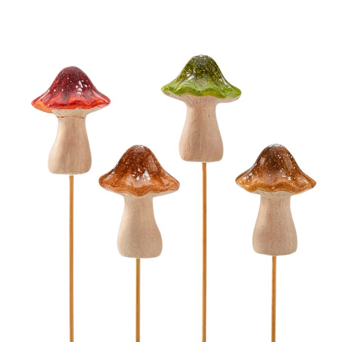 Pic de jardin en céramique 2,5 po champignon
