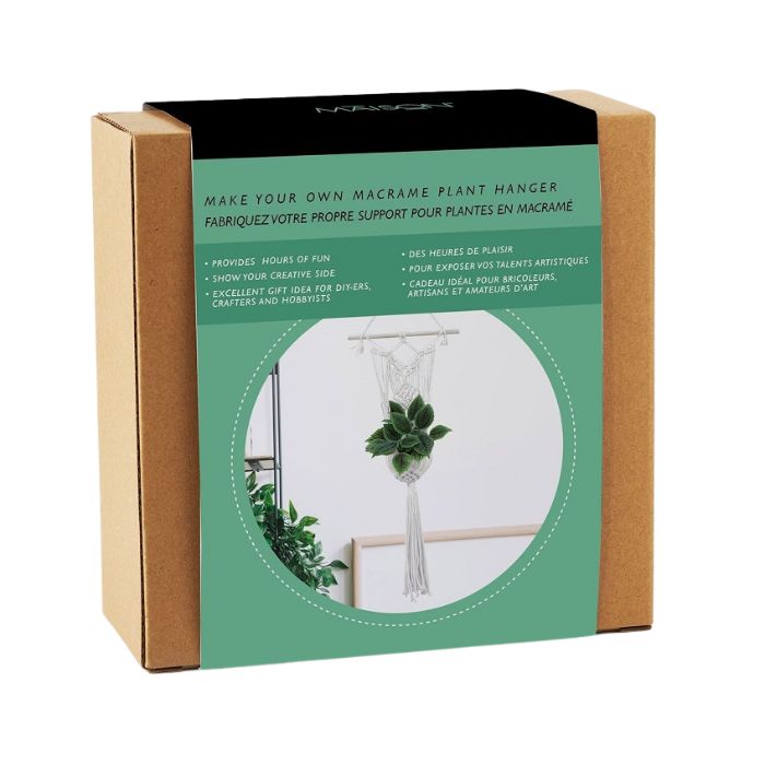 Ensemble DIY jardinière à suspendre en macramé blanc