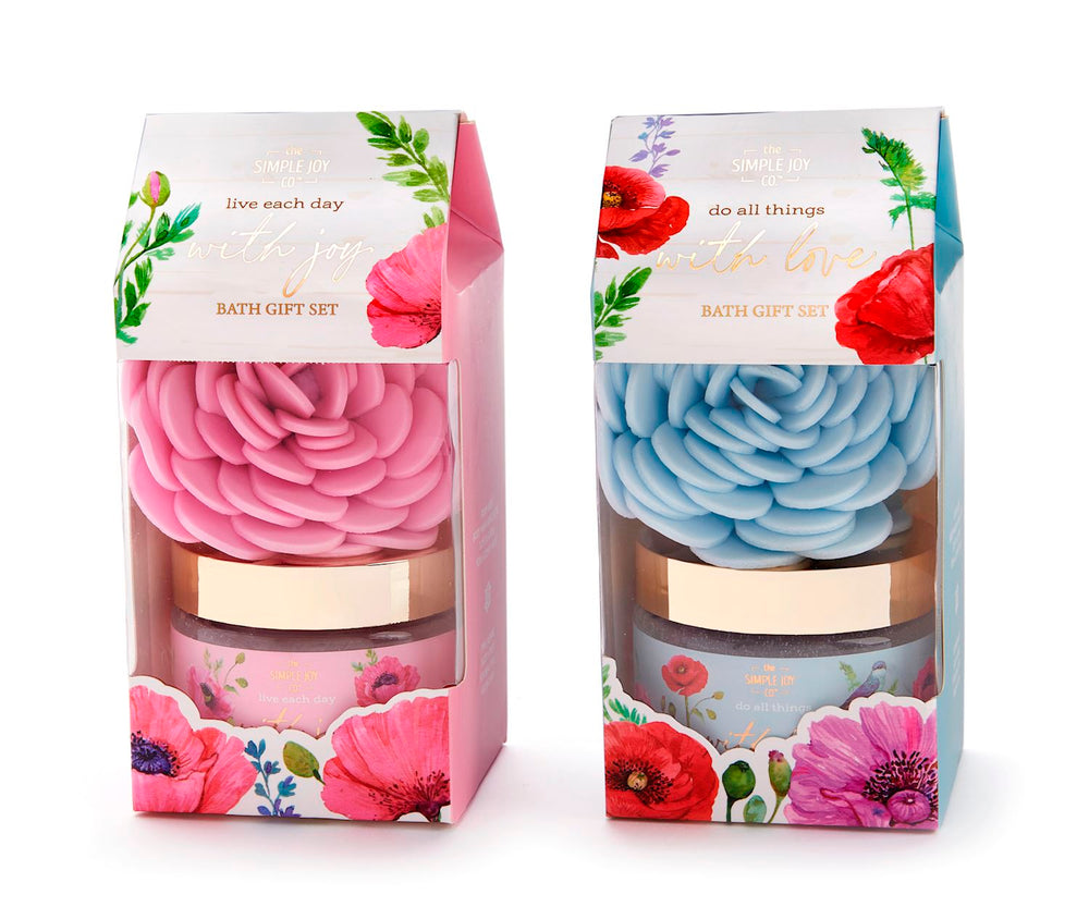 Ensemble de gommage corporel (2 morceaux) floral