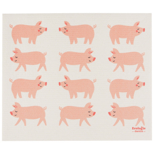 Tapis de séchage suédois cochons roses