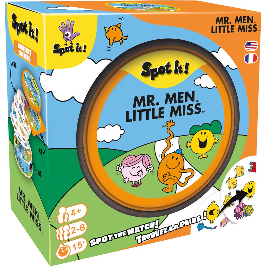 Jeu Spot It! Mr Men Little Miss en boîte (4 ans et plus, 2 à 8 joueurs)