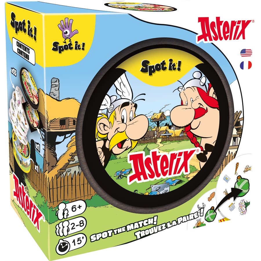 Jeu Spot It! Astérix en boîte (6 ans et plus, 2 à 8 joueurs)
