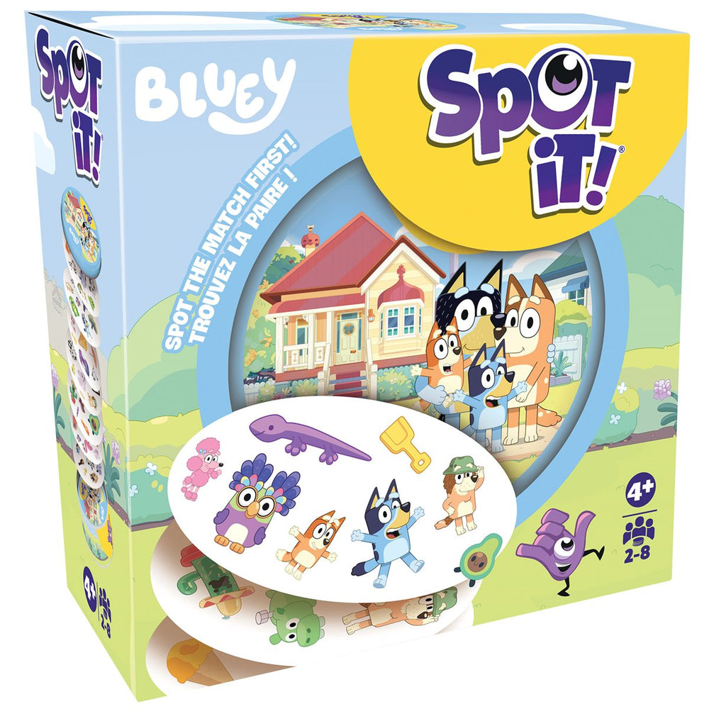 Jeu Spot It! Bluey en boîte (4 ans et plus, 2 à 8 joueurs)