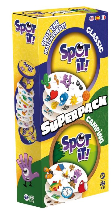 Jeu Spot It! Super Pack Classique et Camping (6 ans et plus, 2 à 8 joueurs)