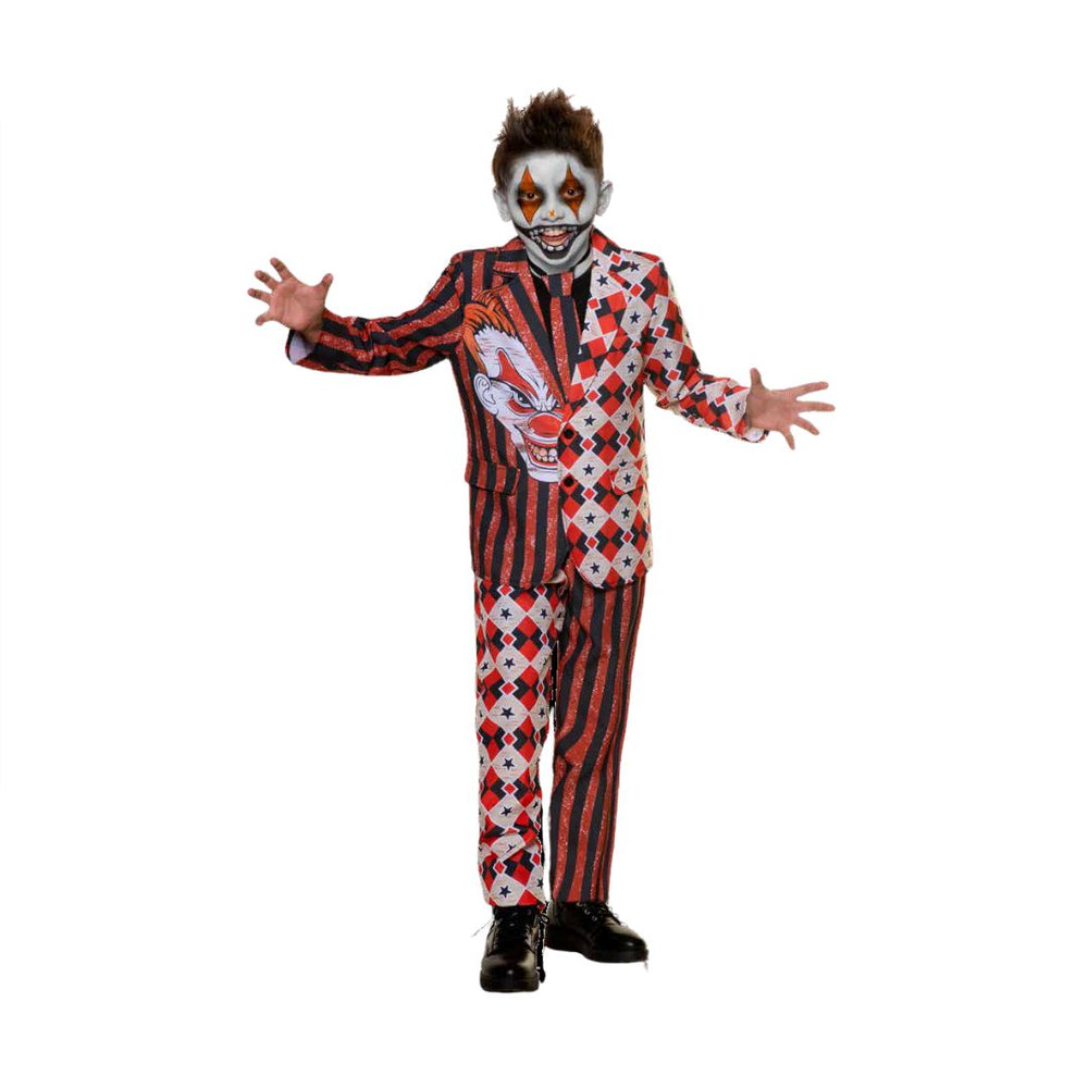 Costume enfant clown effrayant rouge (L)