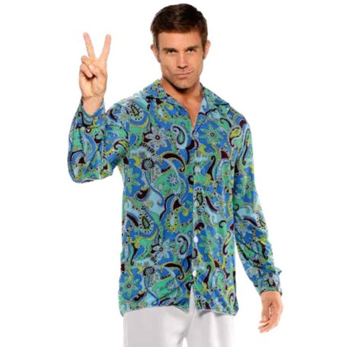 Costume homme chemise bleue à motif