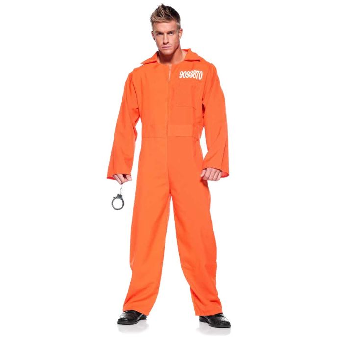 Costume adulte prisonnier combinaison orange