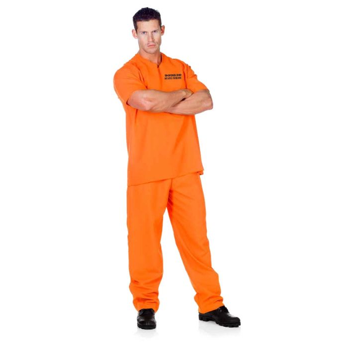 Costume adulte prisonnier ensemble orange