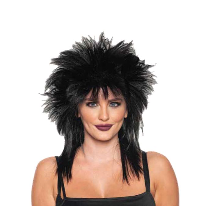 Perruque pour adulte rocker noire
