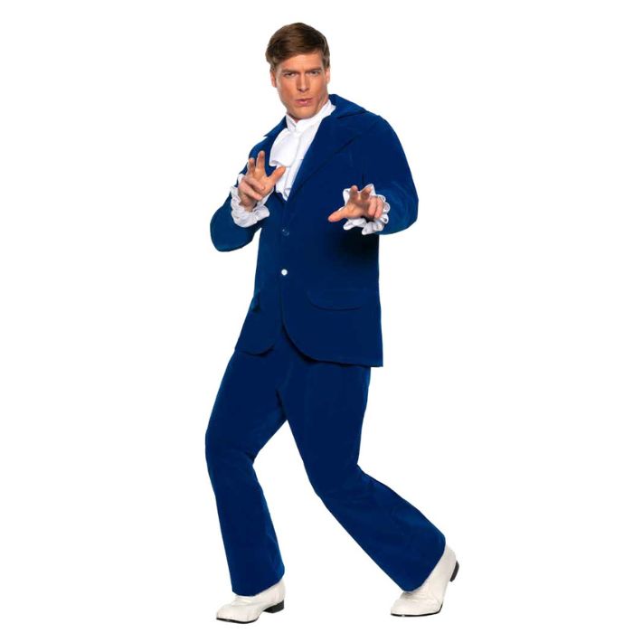 Costume homme années 60 combinaison bleue