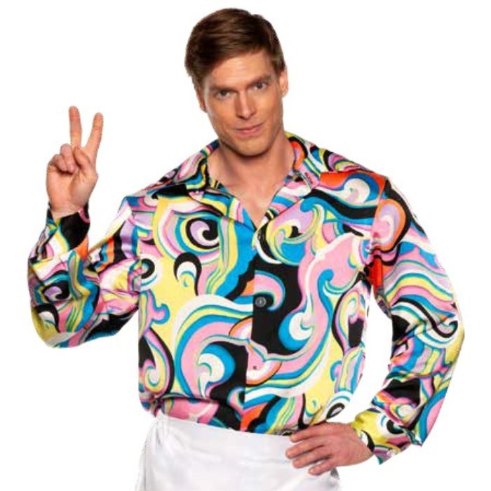 Costume homme années 60 chemise multicolore