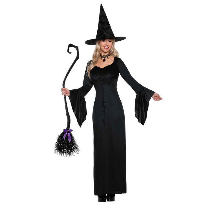 Costume femme sorcière robe longue noire