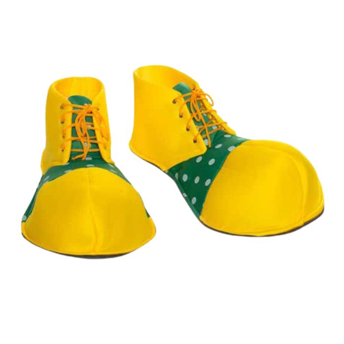 Souliers de clown pour adulte jaune et verte