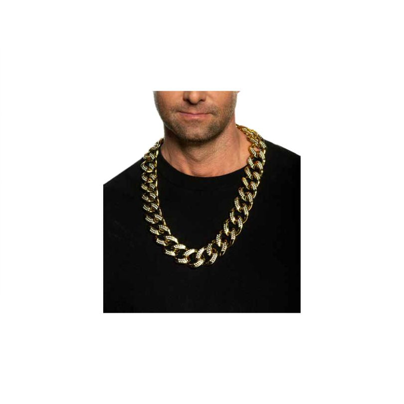 Collier en chaîne cloutée surdimensionnée or