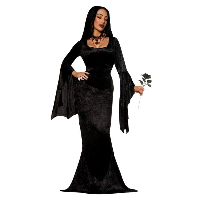 Costume femme vampire robe longue noire