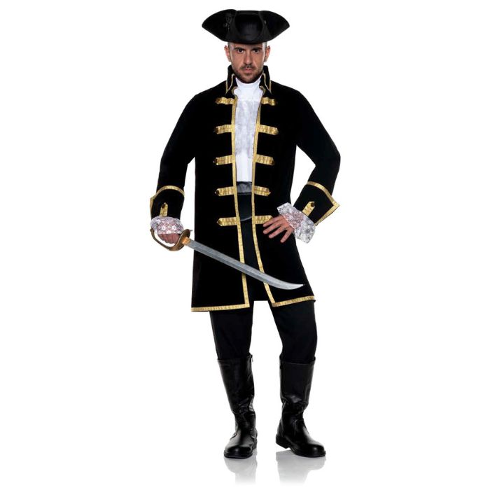 Costume homme pirate noir et or